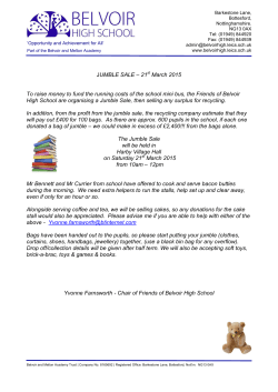Jumble Sale 2015 - Belvoir High School