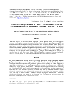 Incentives for Early Retirement in Canada`s Defined