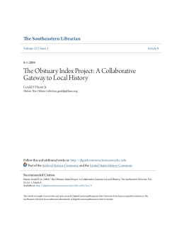 The Obituary Index Project: A Collaborative Gateway to Local History
