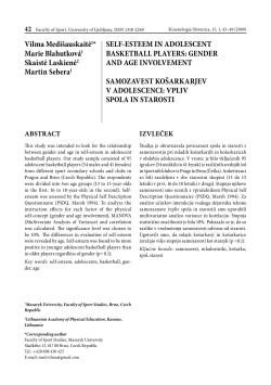 self-esteem in adolescent basketball players