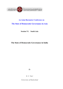State of Democratic Governance in India