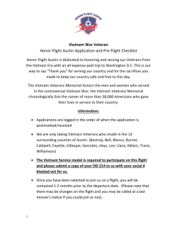Vietnam War Veteran Honor Flight Austin Application and Pre