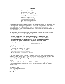 ActOn Life Tell me not, in mournful numbers, Life is but an empty