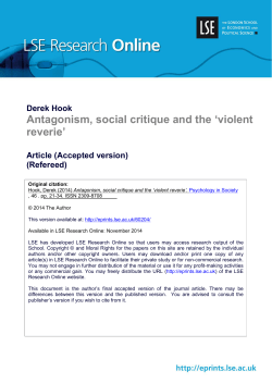 Antagonism, social critique and the `violent reverie`