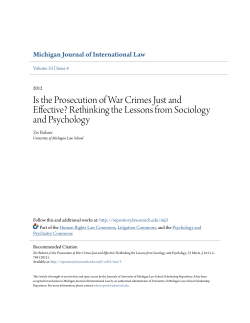 Is the Prosecution of War Crimes Just and Effective?