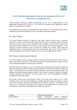 Base &ndash; Contains HL7 segments ,Data Types ,Utility - C-DAC