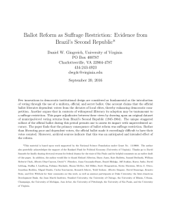 Ballot Reform as Suffrage Restriction