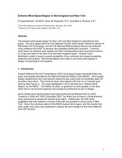 Extreme Wind Speed Region in New England and New York