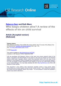 Who keeps children alive? A review of the