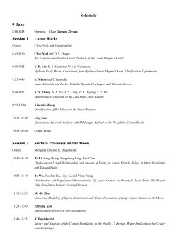 Schedule 9-June Session 1 Lunar Rocks Session 2 Surface