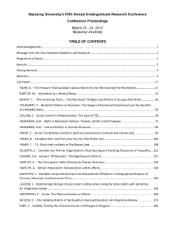 TABLE OF CONTENTS - Nipissing University