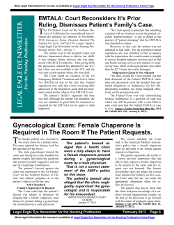 Gynecological Exam: Female Chaperone Is Required In The Room