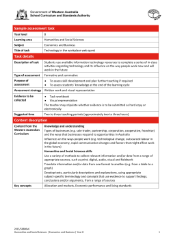 HASS Economics and Business Year 8 Sample - K