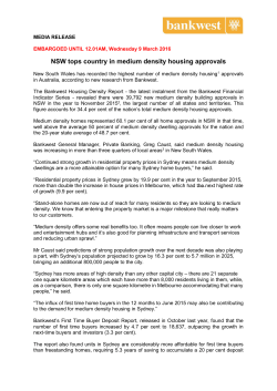 Bankwest Housing Density Report 2016