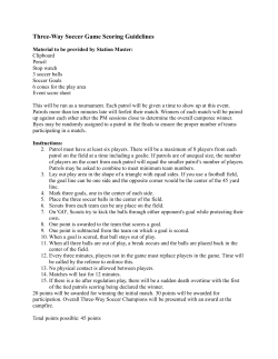 Three-Way Soccer Game Scoring Guidelines