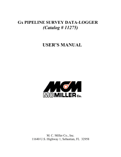 Gx Pipeline Survey Data-logger User`s Manual