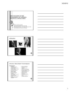 management of aphasia - Indiana Speech-Language