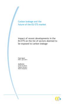 Carbon leakage and the future of the EU ETS market