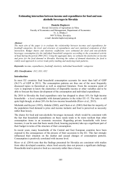 Estimating interaction between income and expenditures for food