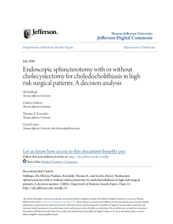 Endoscopic sphincterotomy with or without cholecystectomy for