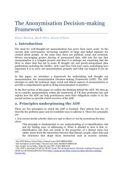 The Anonymisation Decision
