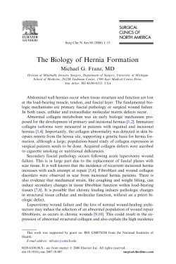 The Biology of Hernia Formation