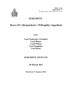 Hayes (FC) (Respondent) v Willoughby (Appellant)