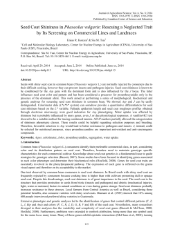 Seed Coat Shininess in Phaseolus vulgaris: Rescuing a Neglected