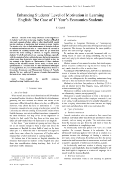 Enhancing Students` Level of Motivation in Learning English