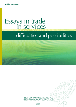 Essays in trade in services