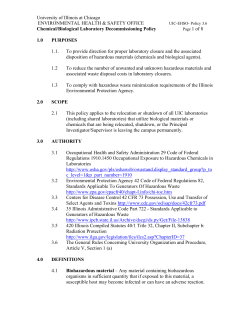 Chemical/Biological Laboratory Decommissioning Policy
