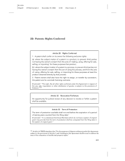 22: Patents: Rights Conferred