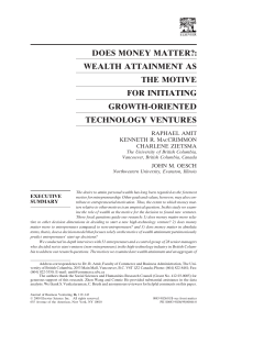 DOES MONEY MATTER?: WEALTH ATTAINMENT AS THE MOTIVE