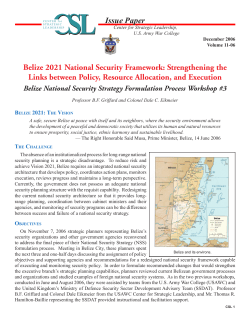 Issue Paper Belize 2021 National Security Framework