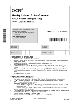 Question paper - Unit F334/01 - Chemistry of materials