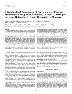 A Longitudinal Assessment of Hormonal and Physical Alterations