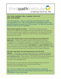 THE "DUAL AGENDA" WILL CHANGE YOUR LIFE AND YOUR