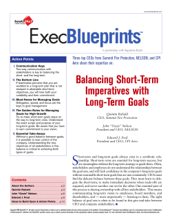 Balancing Short-Term Imperatives with Long