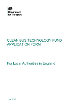 CLEAN BUS TECHNOLOGY FUND APPLICATION FORM For Local