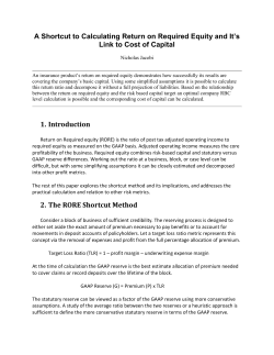A Shortcut to Calculating Return on Required Equity and It`s Link to