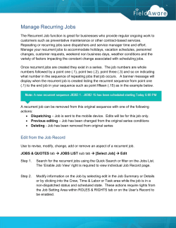 Manage Recurring Jobs