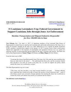LA State Representatives support Jones Act