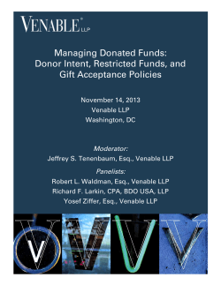 Managing Donated Funds: Donor Intent, Restricted
