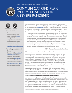 communications plan implementation for a severe pandemic