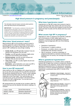 High blood pressure in pregnancy and preeclampsia
