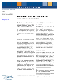 Filibuster and Reconciliation - Konrad-Adenauer