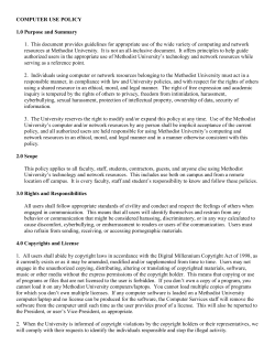 Computer Use Policy - Methodist University
