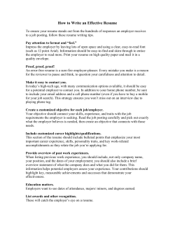 How to Write an Effective Resume
