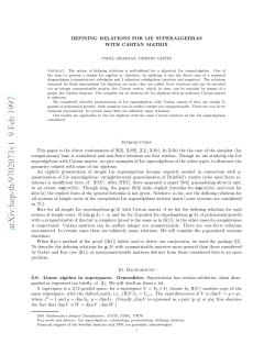 DEFINING RELATIONS FOR LIE SUPERALGEBRAS WITH