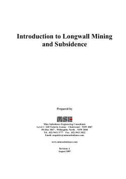 Introduction to Longwall Mining and Subsidence